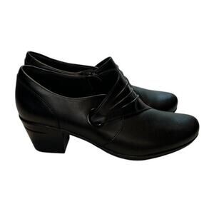 Clark’s Collection Emslie Warren Black leather side zipper button 7.5m bootie